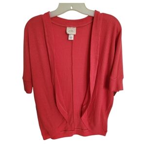 Self Esteem Coral Quarter Sleeve Wrap Top Size Medium
